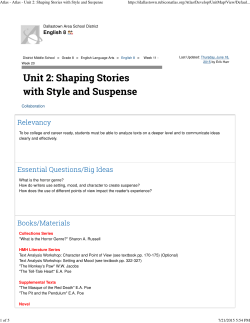 Atlas - Unit 2: Shaping Stories with Style and Suspense