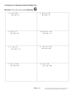 8WB4 - 54 4.2d Homework: Elimination Method Multiply First