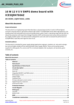 Application Note Demoboard CoolSET&trade; Gen 5 16W 12V 5V SMPS