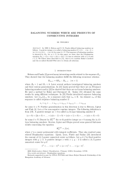 BALANCING NUMBERS WHICH ARE PRODUCTS OF