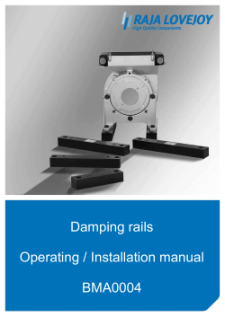 Damping rails Operating / Installation manual - RAJA
