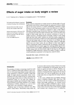 Effects of sugar intake on body weight: a review