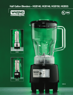 HGB146 Half-Gallon Food Blender Spec Sheet