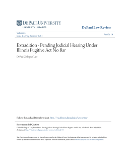 Extradition - Pending Judicial Hearing Under Illinois Fugitive Act No