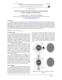investigation of the potential harnessing tidal energy in malaysia