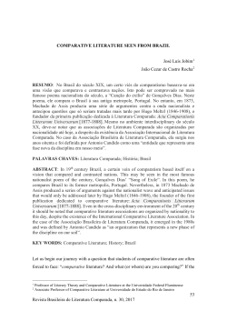 53 Revista Brasileira de Literatura Comparada, n. 30, 2017