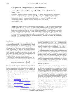 Configuration Energies of the d-Block Elements
