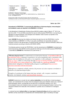 Amendment concerning the definitions of pharmacological