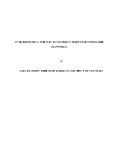 is &ldquo;mathematical science&rdquo; an oxymoron