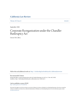 Corporate Reorganization under the Chandler Bankruptcy Act