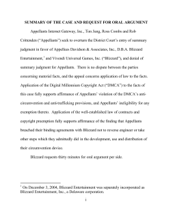 i SUMMARY OF THE CASE AND REQUEST FOR ORAL