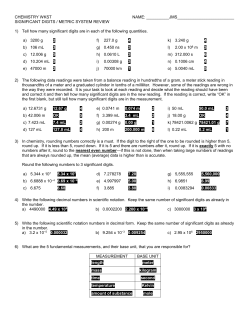 CHEMISTRY WKST NAME