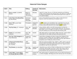 Historical Fiction Sampler