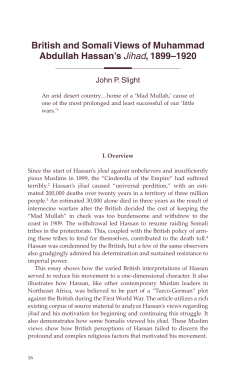 British and Somali Views of Muhammad Abdullah Hassan`s `Jihad
