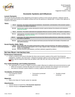 Economic Systems and Influences