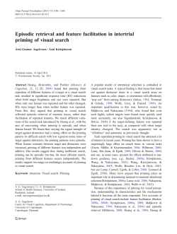 Episodic retrieval and feature facilitation in intertrial priming of visual