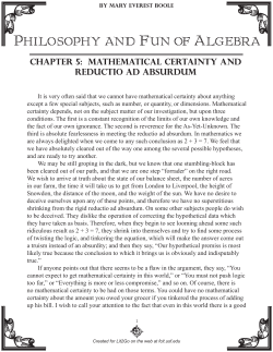 It is very often said that we cannot have mathematical certainty about