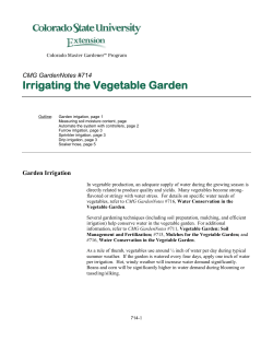 CMG GardenNotes #714 Irrigating the Vegetable Garden
