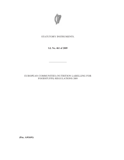 SI No. 461 of 2009 - The Food Safety Authority of Ireland