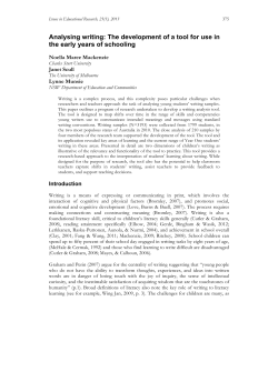 Analysing writing: The development of a tool for use in the early
