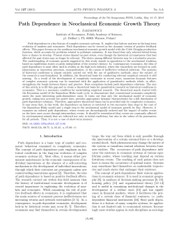 Path Dependence in Neoclassical Economic Growth Theory