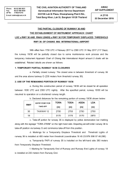 THE PARTIAL CLOSURE OF RUNWAY 36 AND THE