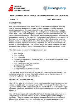 nerc guidance safe storage and installation of gas cylinders