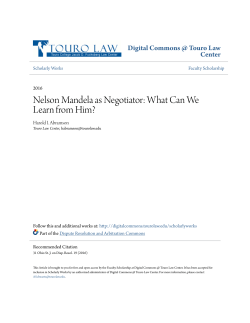 Nelson Mandela as Negotiator - Digital Commons @ Touro Law