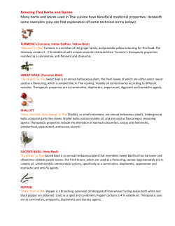 Many herbs and spices used in Thai cuisine have beneficial