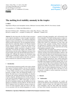 The melting level stability anomaly in the tropics