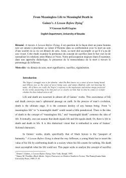 From Meaningless Life to Meaningful Death in Gaines`s A Lesson