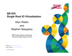 SR-IOV Single Root IO Virtualization