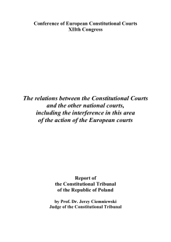The relations between the Constitutional Courts and the other