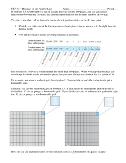 CBP 3.4—Decimals on the Number Line Name: Period: __ In
