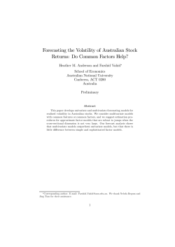 Forecasting the Volatility of Australian Stock Returns: Do Common