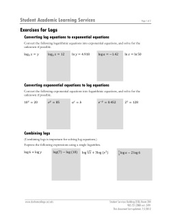 Student Academic Learning Services Exercises