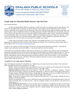 Google Apps for Education/Online Resource Opt Out Form