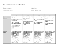 Kindergarten - Crest Memorial School