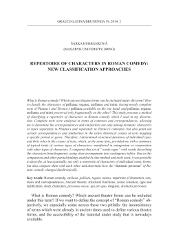 repertoire of characters in roman comedy: new classification
