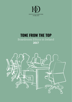 TONE FROM THE TOP - The Institute of Directors in Ireland
