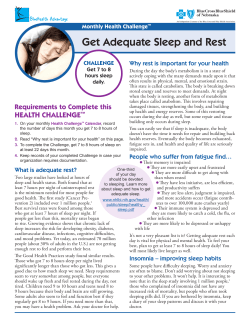 Get Adequate Sleep and Rest - Blue Health Advantage for Individuals