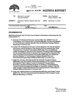 Agenda Report - City of Oakland