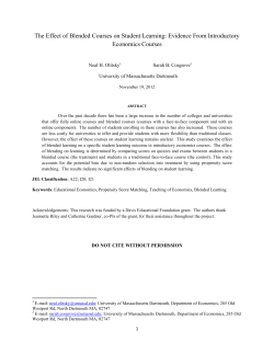 The Effect of Blended Courses on Student Learning