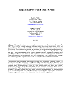Bargaining Power and Trade Credit