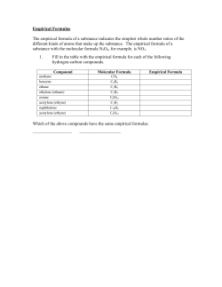 Empirical Formulas The empirical formula of a substance indicates