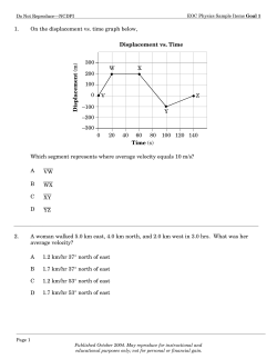 1. On the displacement vs. time graph below, Time (s) Displacement