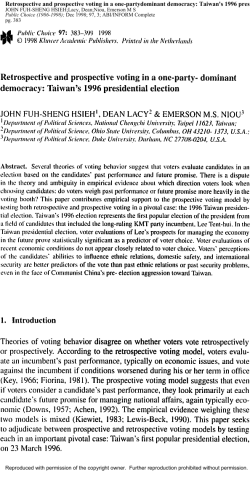 Retrospective and prospective voting in a one