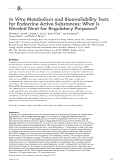 In Vitro Metabolism and Bioavailability Tests for Endocrine