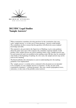2012 HSC Legal Studies `Sample Answers`