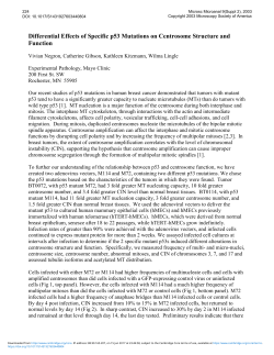 Differential Effects of Specific p53 Mutations on Centrosome